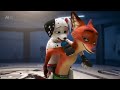 MMA Teenage Fox helps & carries Young Dalmatian