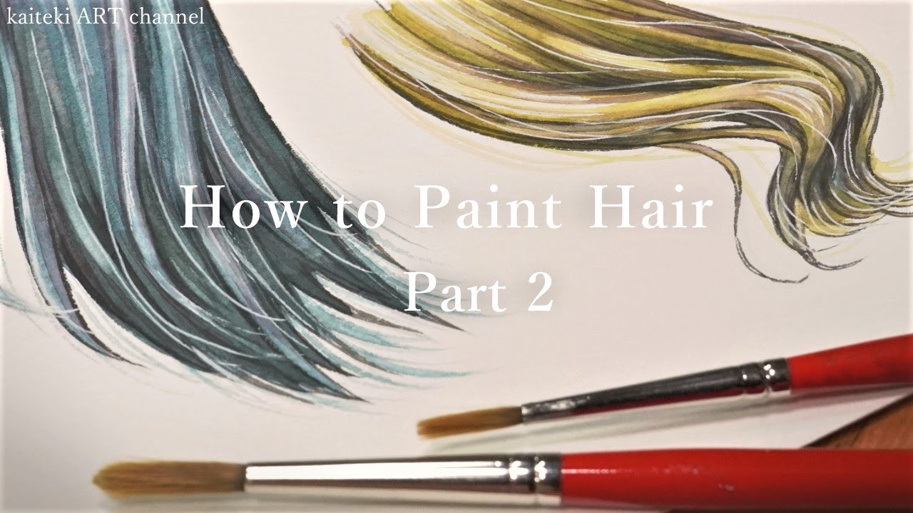 【描き方解説２】水彩で髪を塗る🎨 【Eng sub】How to paint hair for watercolor illustration - part 2