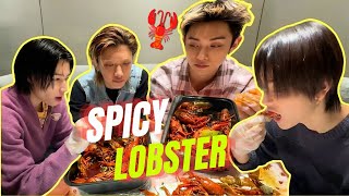 [ALL SUB] Spicy Lobster Mukbang with LNGSHOT 🦞#lngshot #lngshot4sho #ohyul #ryul #woojin #louis #롱샷