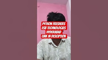 Python Developer Fresher Jobs | ESB Technologies Hiring in Hyderabad 2025
