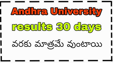 Andhra University check/download/print your results before 30 days from result issue date|AU latest|