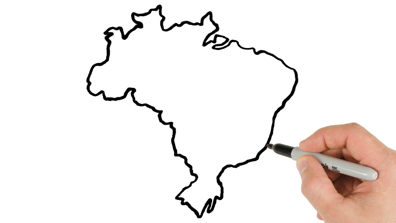 How to Draw Brazil Map | Countries Maps | Easy Drawing Tutorial