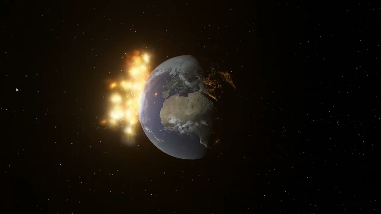 Third Earth Moon collides with the Earth (Universe Sandbox 2 Animation)