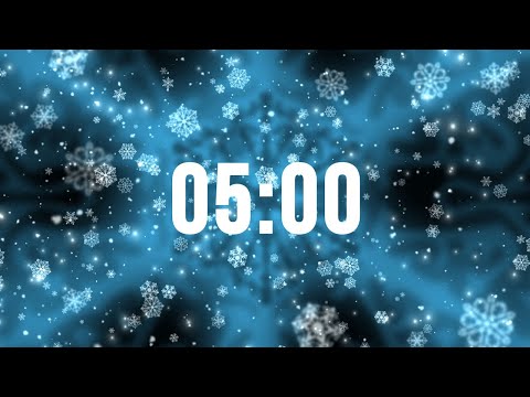 5 Minute Timer With Music | Relaxing Winter Snowflakes 4K