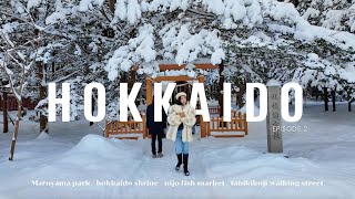 Hokkaido Vlog 2024 EP 2 | Maruyama park | Hokkaido shrine | Nijo fish market | Tanukikoji street