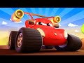 モンスタータウン モンスター消防車のマックス、一人でレース場を作る！？ 🚚 カーシティー - 子供向けトラックアニメ Super Truck Animation for Kids