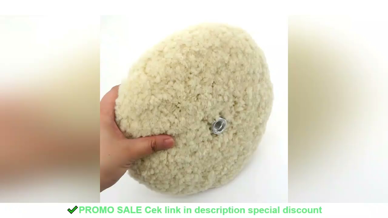 7 Inch 100% Wool Polishing Pad Double Sided 180mm Hook & Loop For Compound Cutting & Buffing Auto Ma