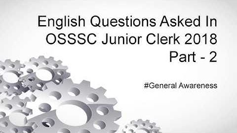 English Questions Asked In OSSSC Junior Clerk 2018 Part 2