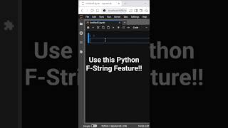 use this Python F-String Feature!! #python #coding #programming
