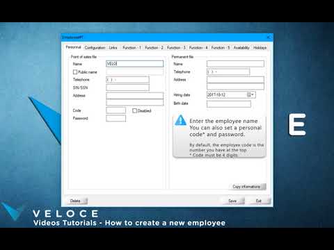 Veloce - Create a new employee