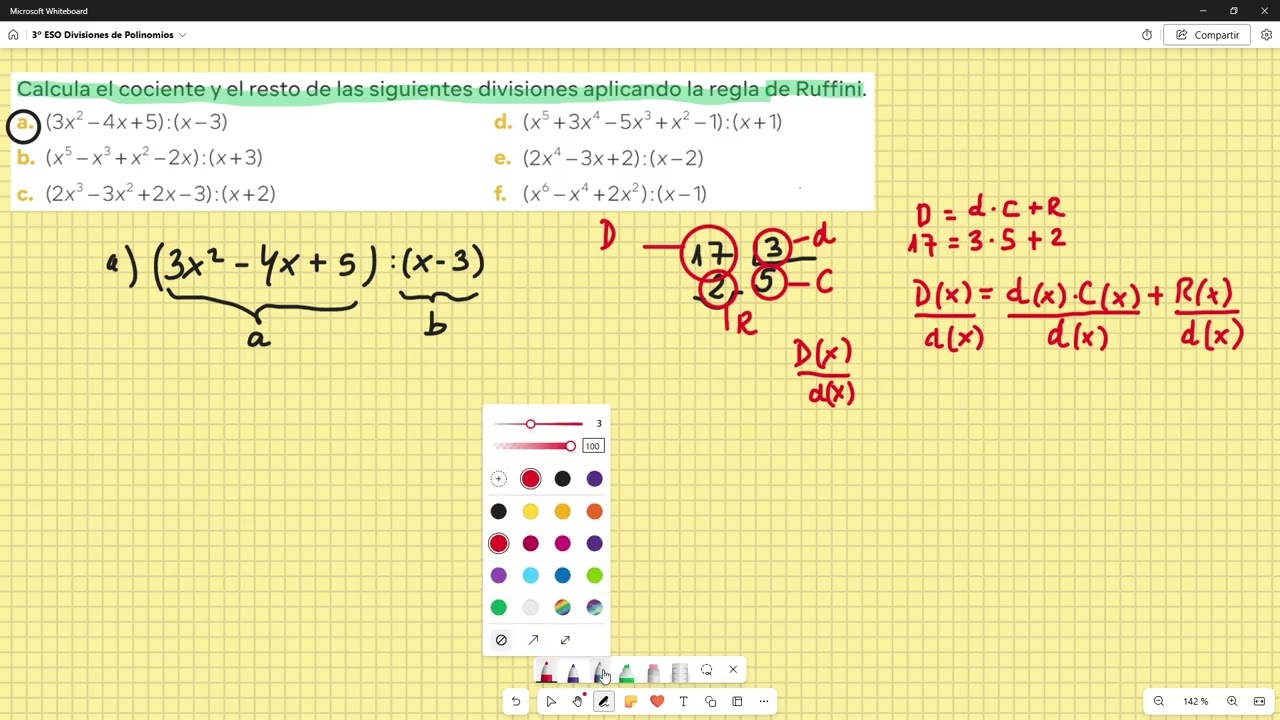 Vídeo 11 Regla de Ruffini I
