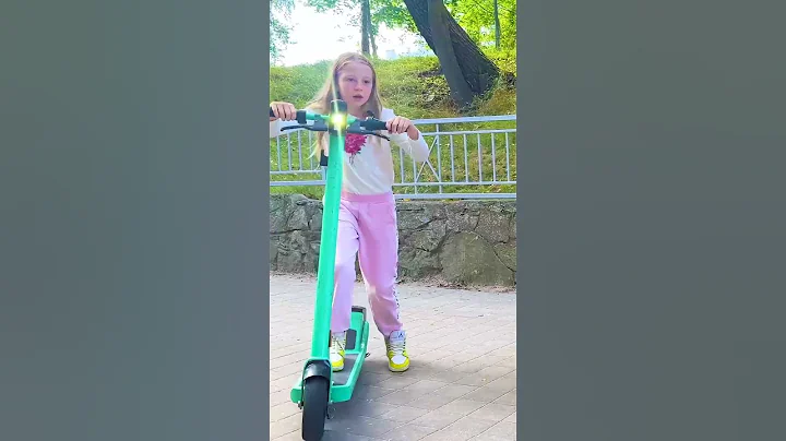 Nastya and Eva ride scooters #Shorts
