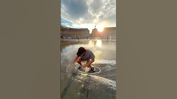 Skimboarding the largest fountain in the world! #youtubecreatorcommunity