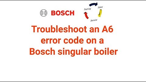 Troubleshoot an A6 error code on a Singular Combi Boiler