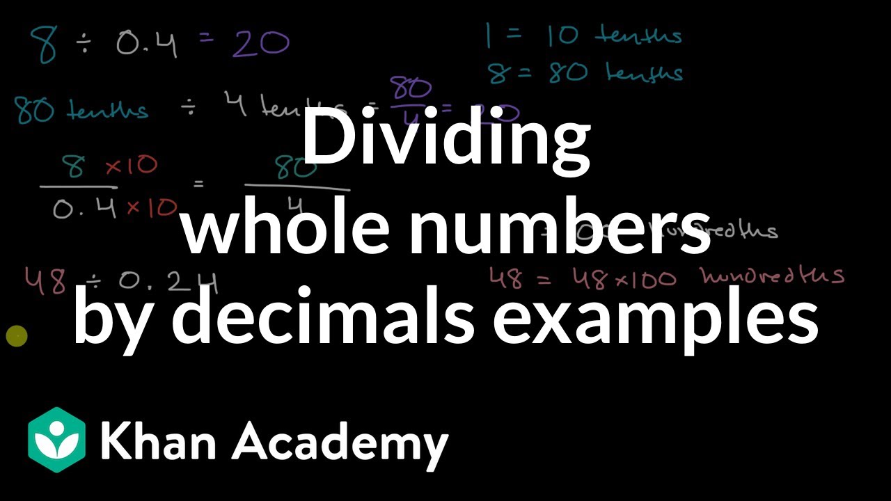 Dividing whole numbers by decimals examples