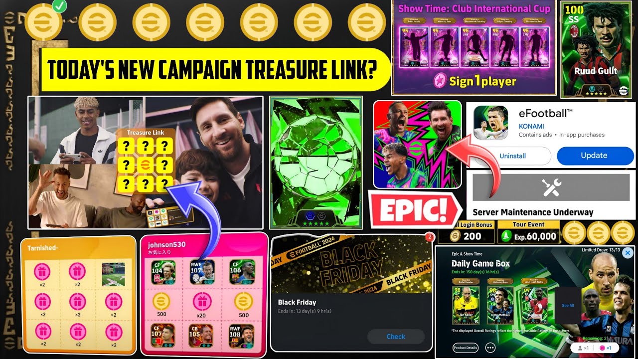 😱 Новая кампания сегодня + ссылка на сокровища? Техническое обслуживание завершено! eFootball 26 ...