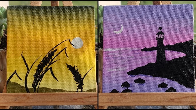 Seascape Acrylic Painting on Mini Canvas for Beginners - Paintastic Arts   Hi Everyone, here's a beautiful Seascape Acrylic Painting Tutorial on Mini  Canvas for Beginners. Step by Step guide on how