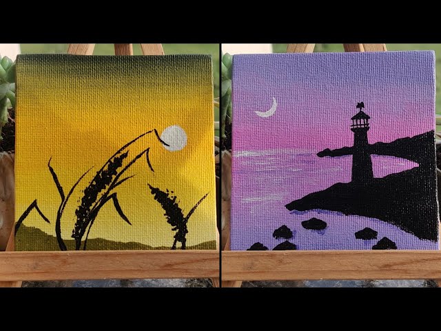 5 tiny canvas painting, Complete Guide on Blending Technique