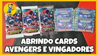 ABRINDO CARDS DA MARVEL DE AVENGERS E VINGADORES