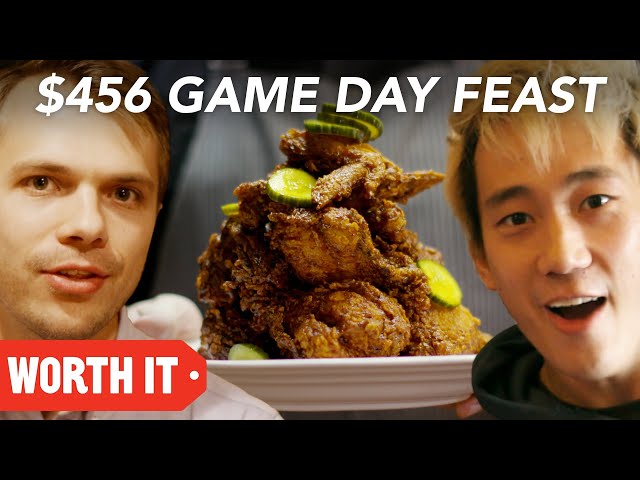 $10 Game Day Food Vs. $456 Game Day Food • Super Bowl 2018 class=