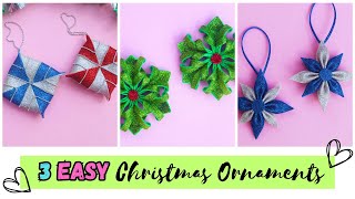 3 Easy Christmas Ornaments using Glitter Foam