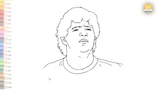 Diego Maradona face drawing | Maradona drawings | How to draw Maradona  step by step