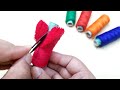 Super Easy Pom Pom Flower Craft Idea.Hand Embroidery Flower Design Trick With Sewing thread-DIY HACK