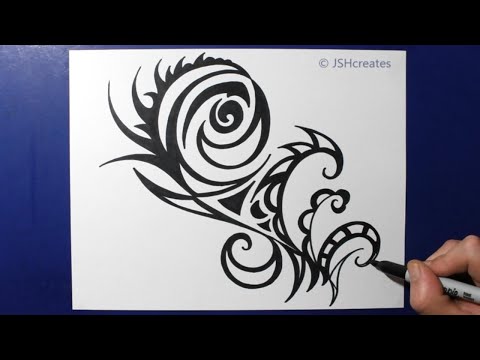 Cool Floral Abstract Design - Tribal Tattoo Style / JSHcreates