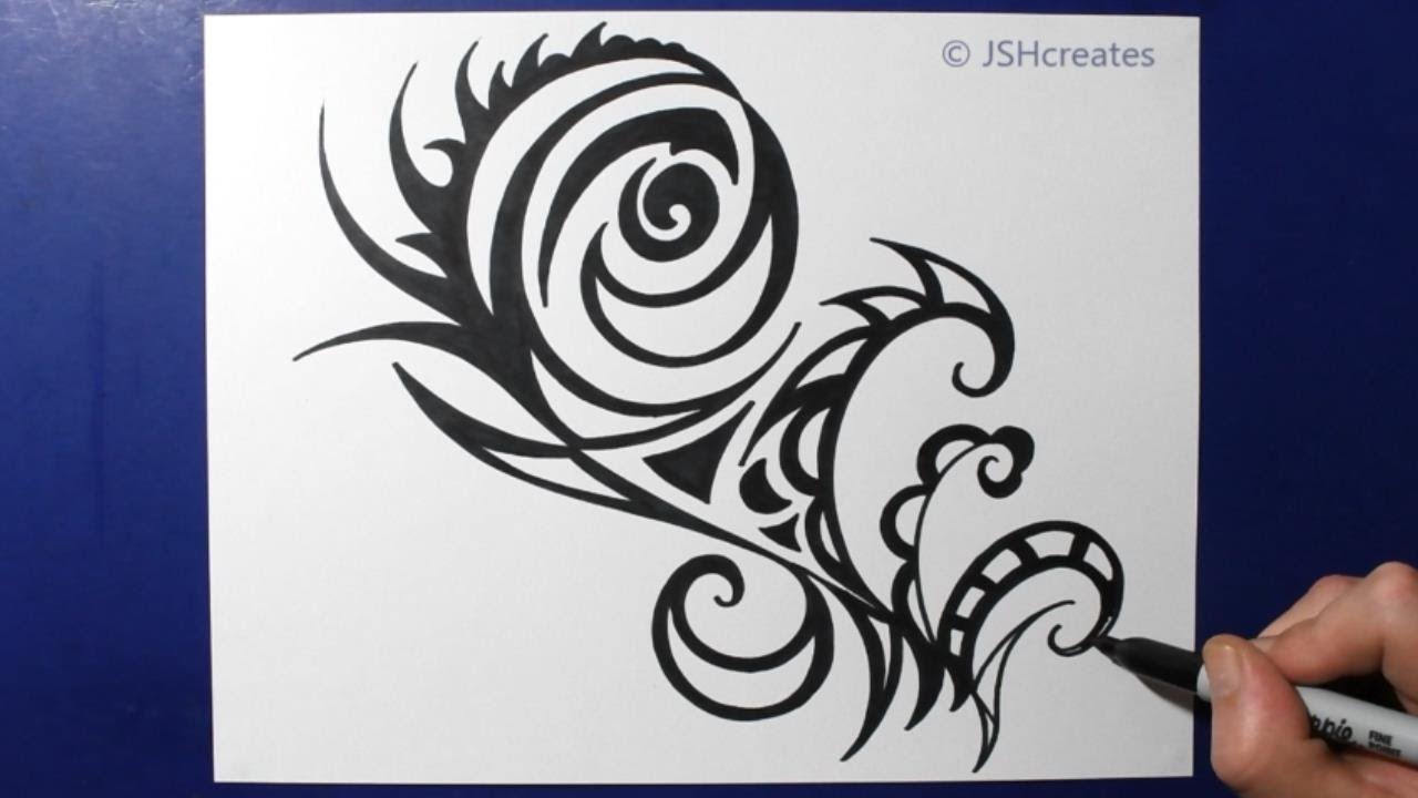 Cool Floral Abstract Design - Tribal Tattoo Style / JSHcreates