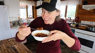 Mom's BEST Chili, Actually Moist Cornbread | Stringing and Storing Onions