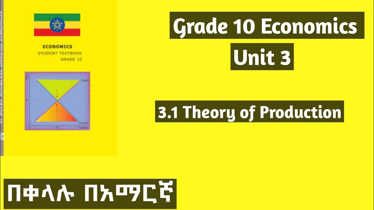 Grade 10 Economics Unit 3: 3.1Theory of Production 