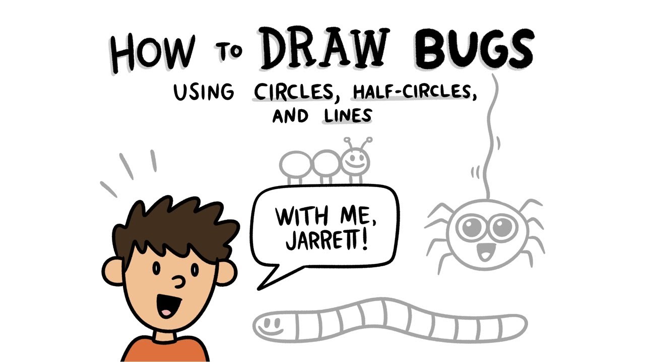 How to Draw Bugs (Using Circles, Half-Circles, and Lines) - YouTube