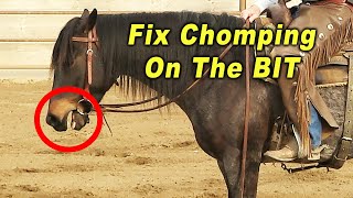 Horse CHOMPING On The Bit FIX - Horse Training Problems