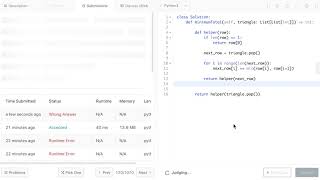 LeetCode - Triangle - 120 - Walkthrough in Python Recursively and Iteratively