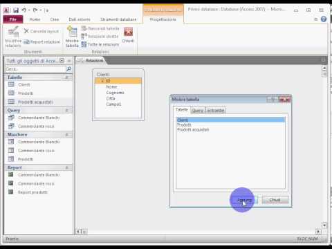 29.Access da zero. Creare la relazione tra due tabelle. - YouTube
