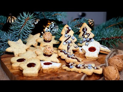 Einfache Mandelplätzchen - gefüllt und ungefüllt / Nussplätzchen Rezept / Plätzchen backen