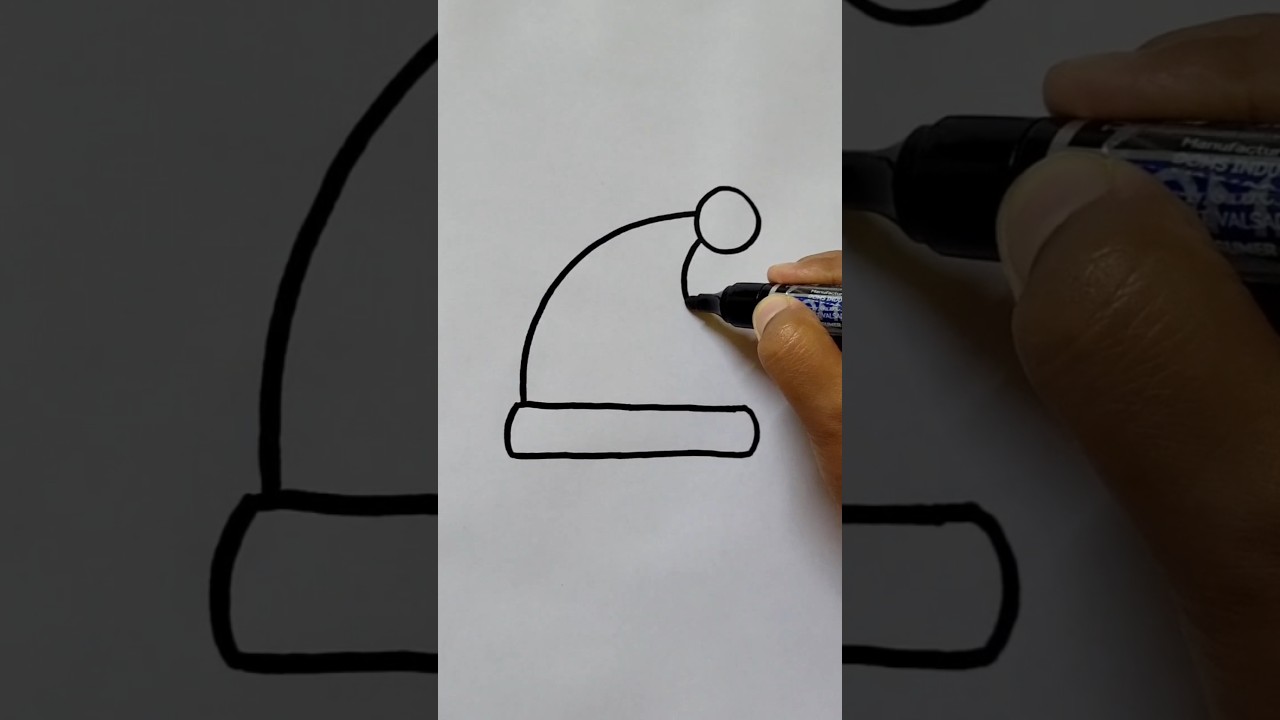 Simple Drawing Santa Claus Cap🤶