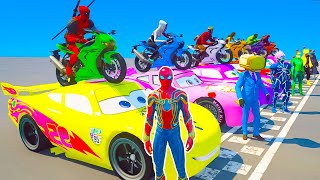 GTA 5 Crazy Ragdolls | Spiderman by Quad Bike On Rainbow Spiders Bridge (Spider Shark Jumps)