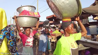 4K OPEN AFRICAN STREET MARKET GHANA ACCRA MADINA