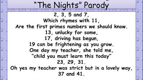 Prime Numbers Song