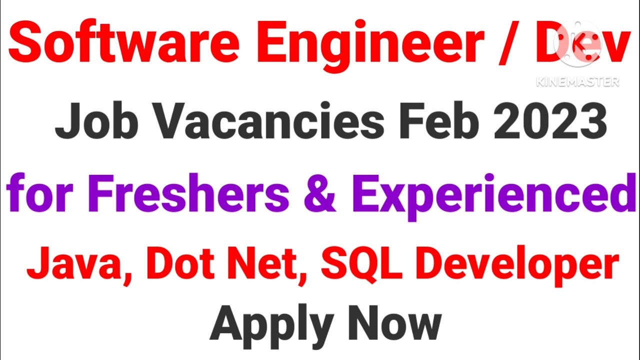 Software Engineer Job Vacancy | Developer | for Freshers & Experience ...