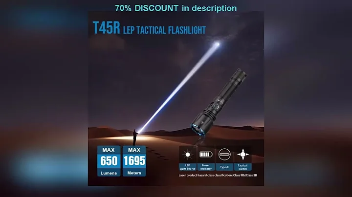 A must-have product! Trustfire T45R Powerful LEP Tactical Flashlight Hunting 21700 Rechargeable Li