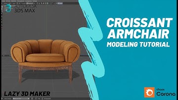 Croissant Armchair Moleling Tutorial in 3dsMax. #3dsmax #3dmodeling #3d #3dmodelingtutorial