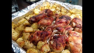 Курячі гомілки з картоплею в духовці /Куриные голени с картофелем в духовке Курячі гомілки з картоплею в духовці /Куриные голени с картофелем в духовке