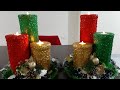 Velas navideñas con tubos de cartón reciclados