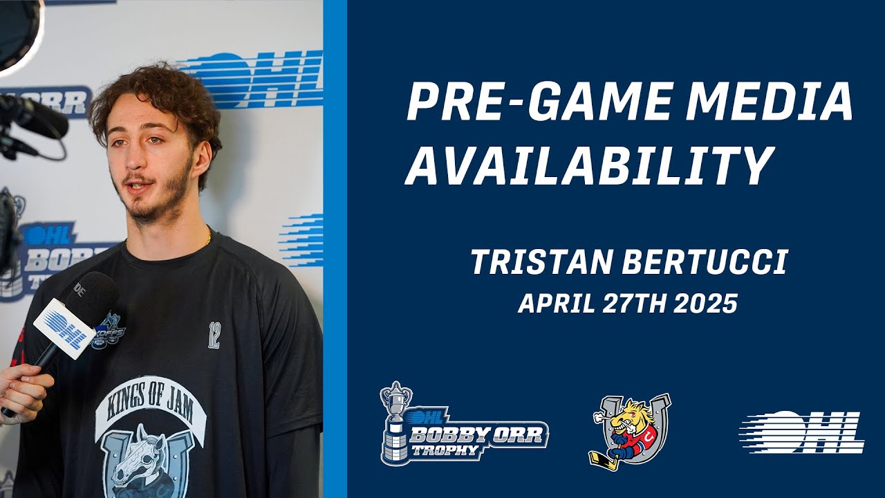 OHL Pre-Game Media Availability: Tristan Bertucci (Barrie Colts) – April 27, 2025