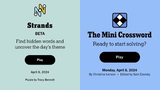 Strands/Mini crossword  | 8 April 2024