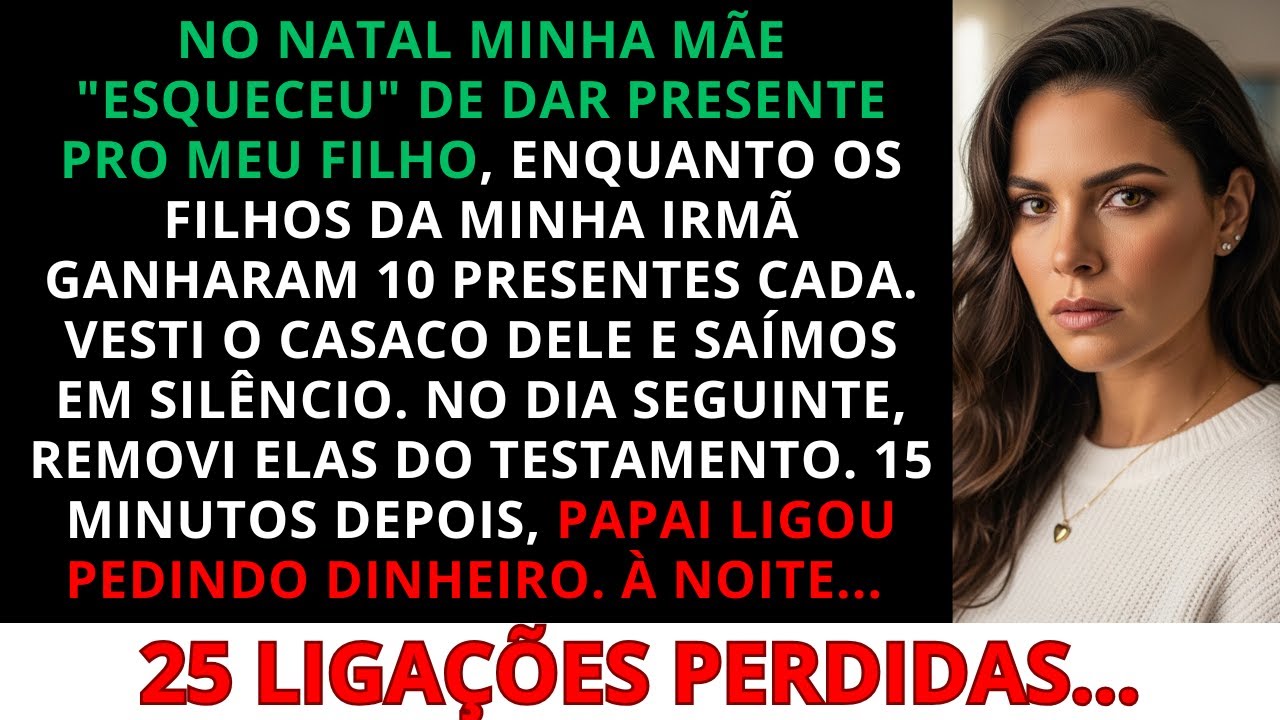 No Natal e minha mãe deu 10 presentes aos filhos da minha irmã, meu filho não ganhou nada. Então eu…