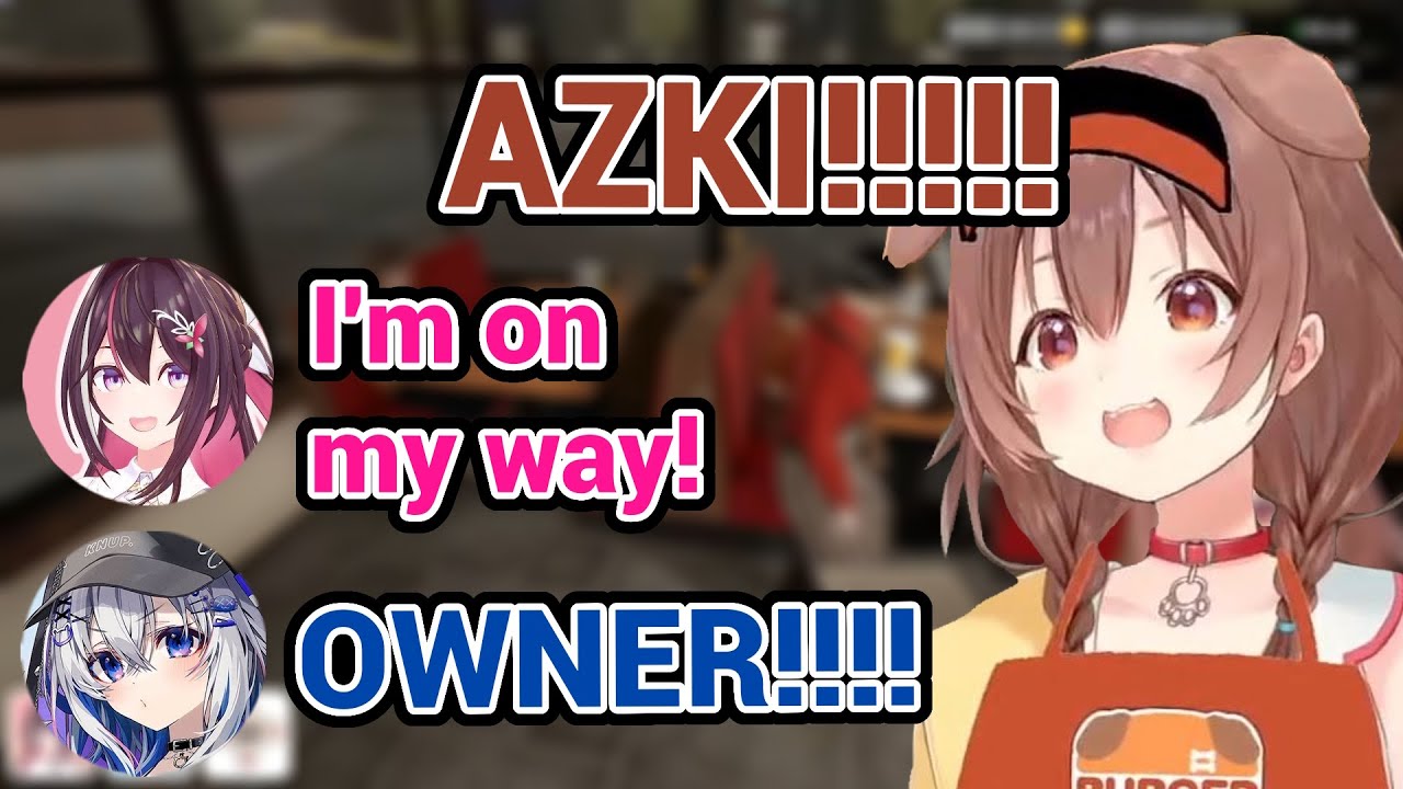 Korone Can't Stop Bossing Azki Around and It's Really Funny in Fast Food Simulator!!! with Kanata