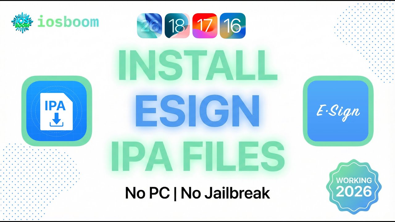 NEW 2026 Install ESign and IPA Files on iPhone & iPad NO Jailbreak PC  sign IPA Files on iOS 15–26